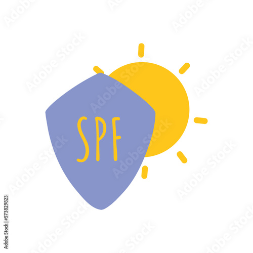 Sun protection icon. spf sign. Sunscreen protection and sun safety. Vector illustration.