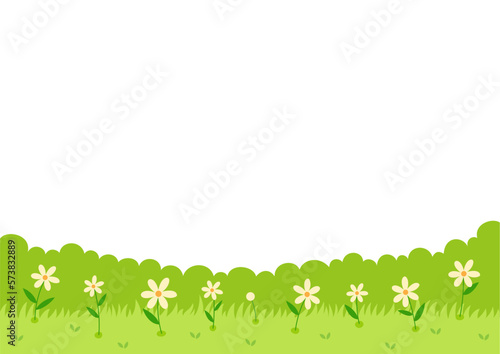 Flower field on the grass.Spring nature background.