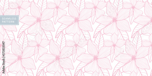 Pale pink vector seamless pattern with flowers and leaves for textiles, wrapping paper, backgrounds, covers