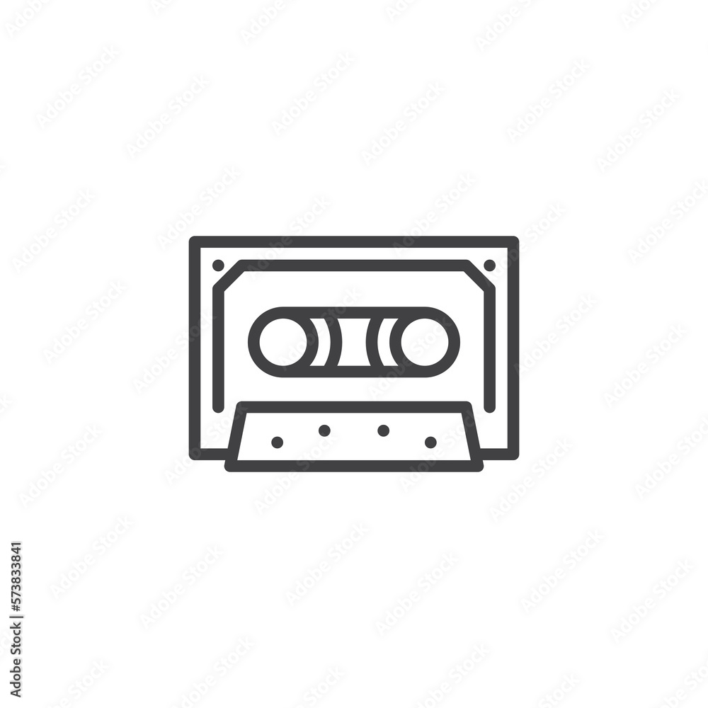 Cassette tape line icon Cassette tape line icon