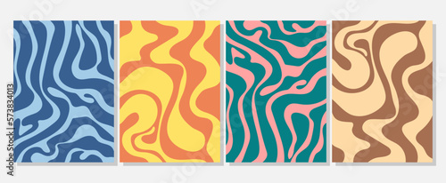 Abstract smooth lines. A set of color compositions for creative ideas for the design of booklets, posters, covers, posters and prints. Minimalist style of creative design, interiors 