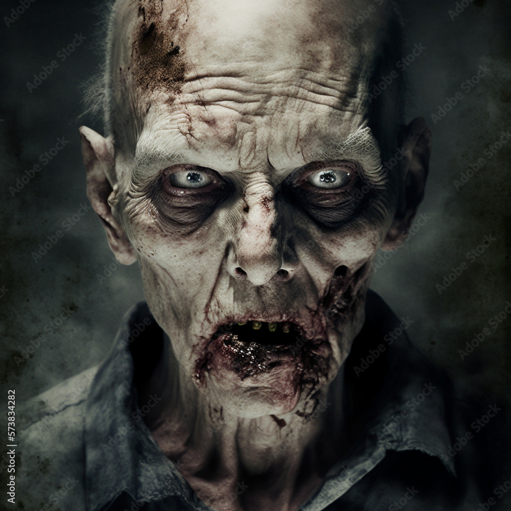 Obraz premium Generative AI illustration of zombie