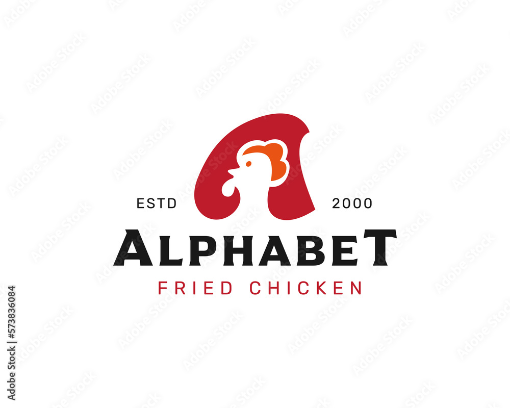 Unique letter A chicken Logo 2 Unique letter A chicken Logo 2