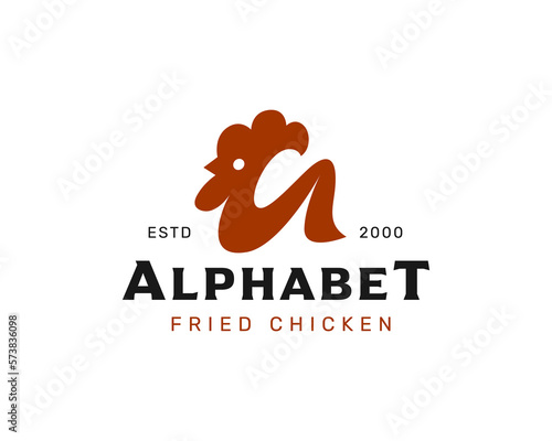 Unique letter A chicken Logo 3