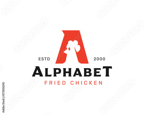 Unique letter A chicken Logo 5