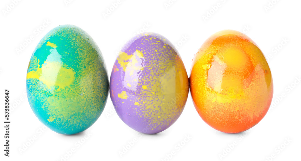 Colorful Easter eggs on white background Colorful Easter eggs on white background