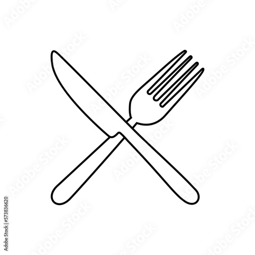 Silhouette of cutlery. fork, knife, spoon. Logotype menu. Vector illustration.