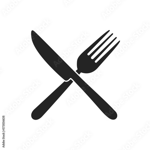 Silhouette of cutlery. fork, knife, spoon. Logotype menu. Vector illustration.