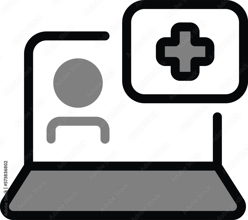 Online Medical Check Up Icon Vector - This icon is typically designed to represent an online medical check-up or consultation. It may feature an image of a stethoscope, a medical cross Online Medical Check Up Icon Vector - This icon is typically designed to represent an online medical check-up or consultation. It may feature an image of a stethoscope, a medical cross