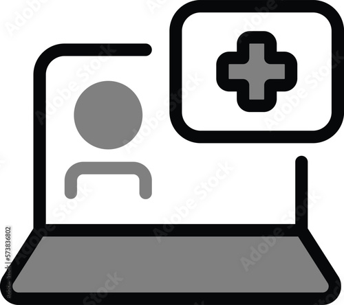 Online Medical Check Up Icon Vector - This icon is typically designed to represent an online medical check-up or consultation. It may feature an image of a stethoscope, a medical cross
