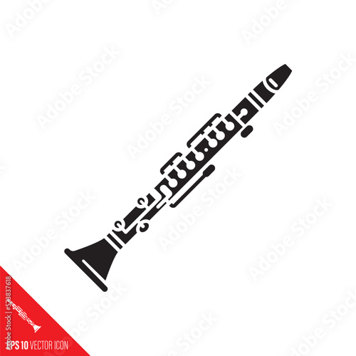 Clarinet vector glyph icon