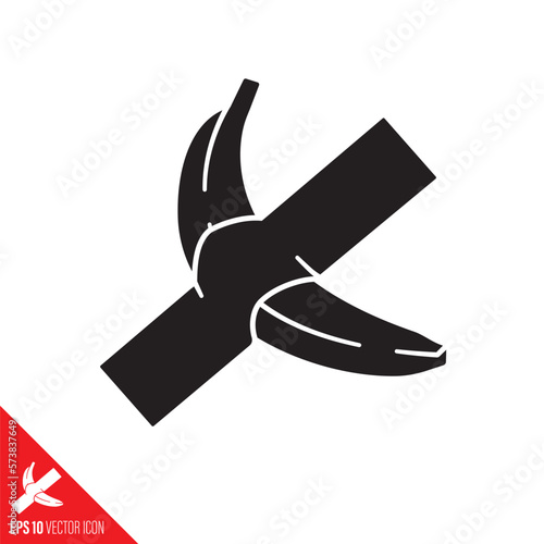 Banana attached to wall with adhesive tape vector icon