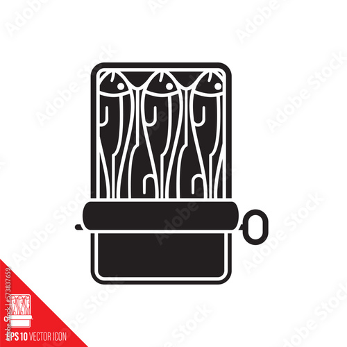 Can of sardines vector icon