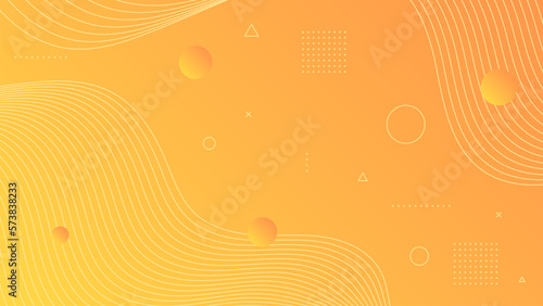 Modern Abstract Background Retro Memphis Wave Lines and Orange Yellow Gradient Color