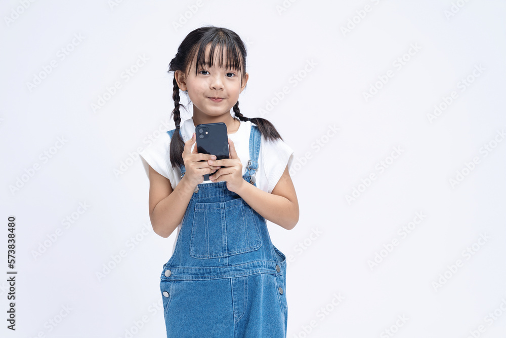 Fototapeta premium Portrait of Asian child on background