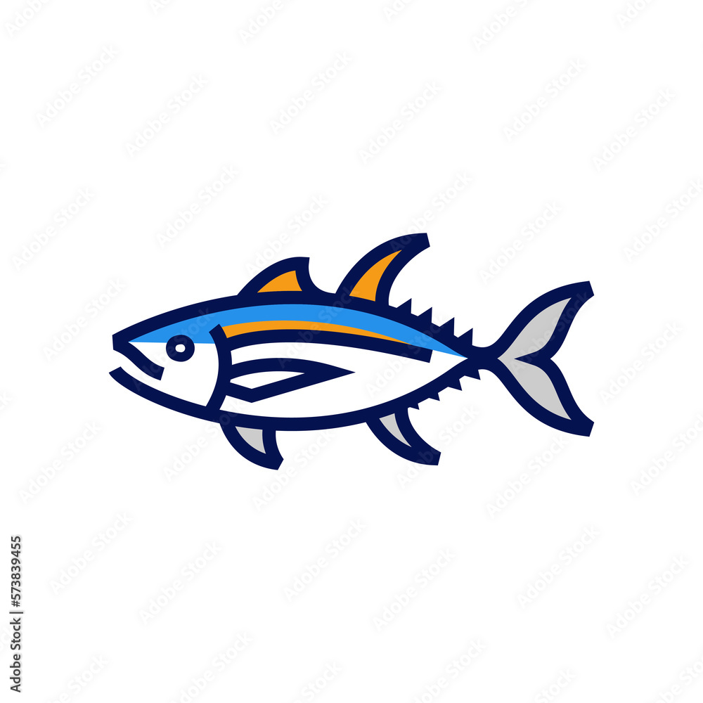 tuna simple line icon logo vector design, modern logo pictogram design of yellow fin tuna sea food tuna simple line icon logo vector design, modern logo pictogram design of yellow fin tuna sea food