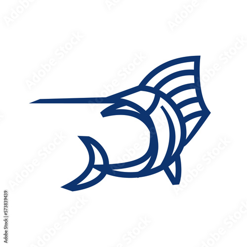 Blue Marlin Logo. Fresh and Unique Modern Blue Marlin Logo Template. Great to use as your Offshore Fishing Activity event logo.
