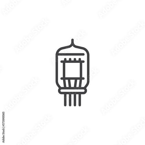 Electron tube line icon