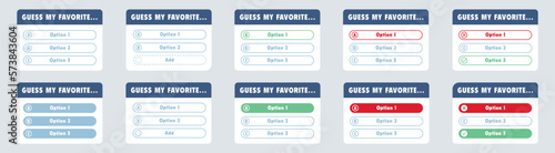 Guess my favorite vector icon. Template social media quiz.