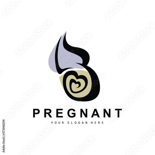 Pregnant Logo  Pregnant Mother Care Design  Vector Beauty Pregnant Mom and Baby  Icon Template Illustration