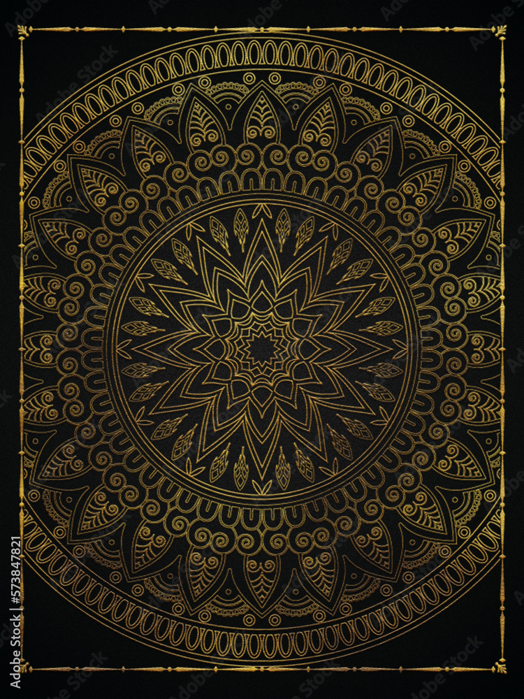Fototapeta premium Golden abstract mandala luxury style pattern design