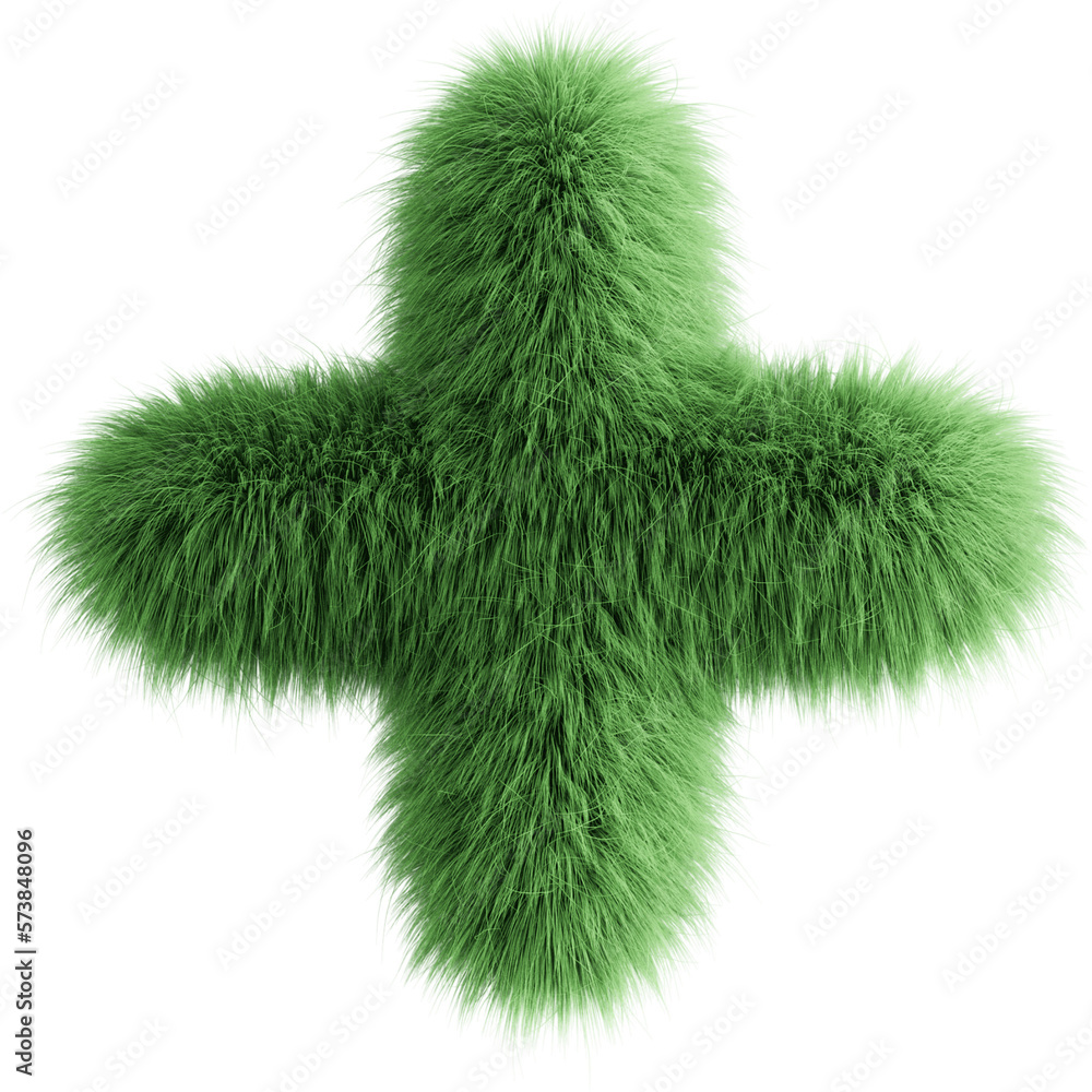 Green 3D Fluffy Symbol Plus Green 3D Fluffy Symbol Plus