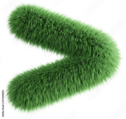 Green 3D Fluffy Symbol Greater Than