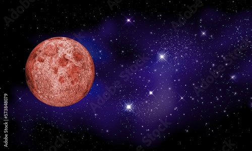 Lunar Eclipse, beautiful red moon in sky photo