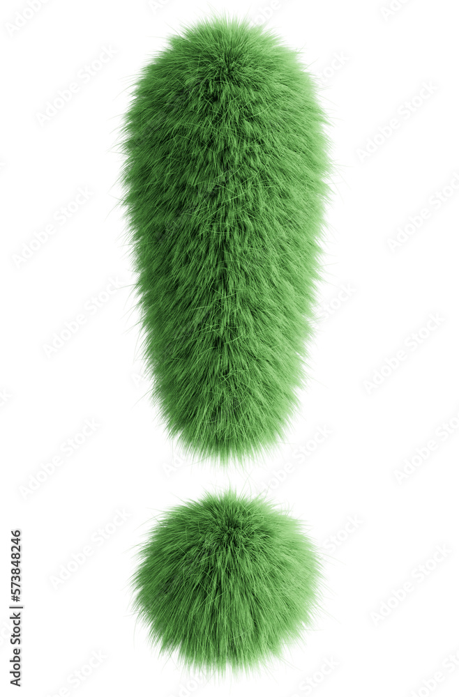 Green 3D Fluffy Symbol Exclamation Mark Green 3D Fluffy Symbol Exclamation Mark