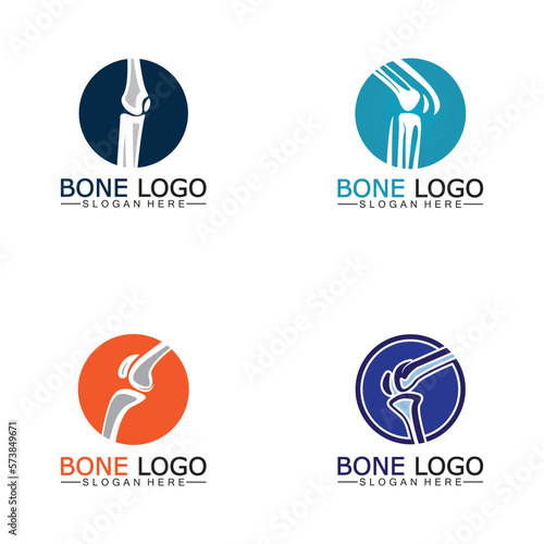 Bone logo vector template symbol.illustration of joint, knee. chiropractic logo