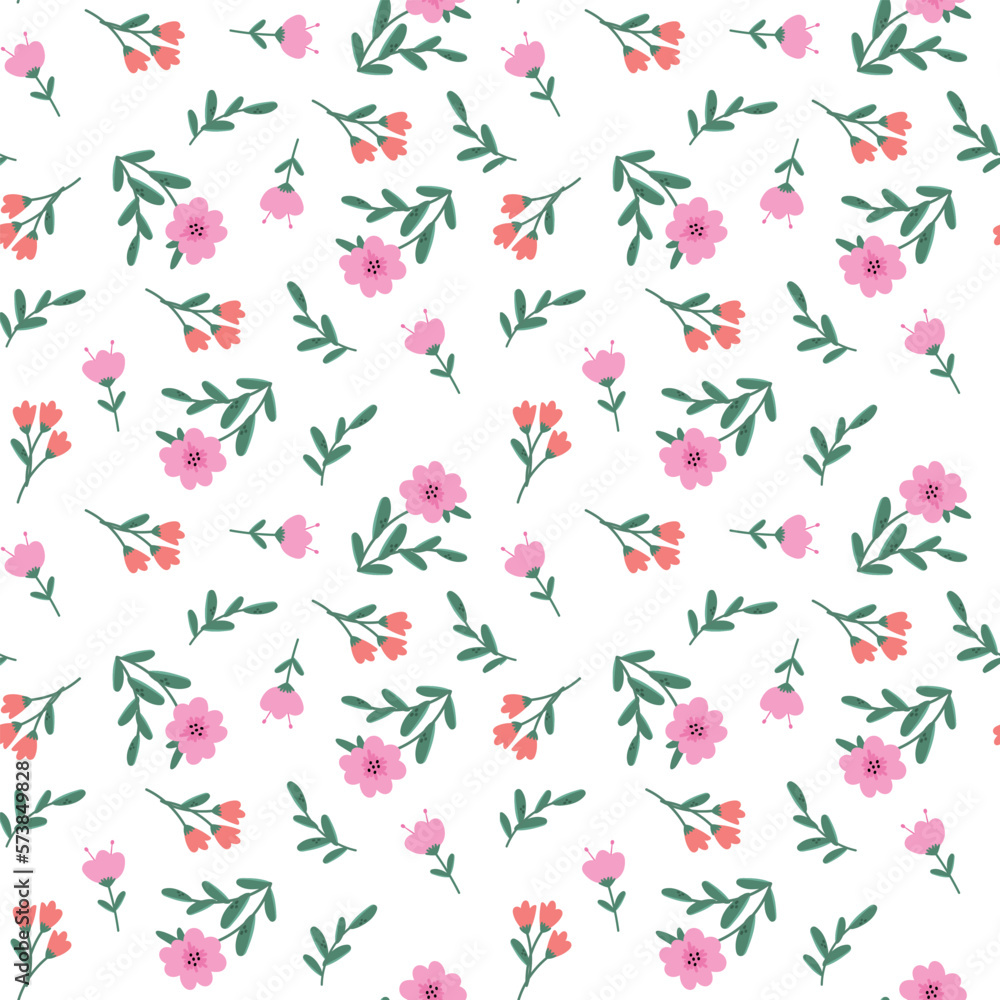 Botanic seamless spring pattern with flowers Botanic seamless spring pattern with flowers