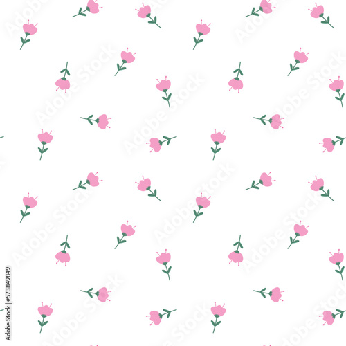 Light seamless pink flower spring pattern