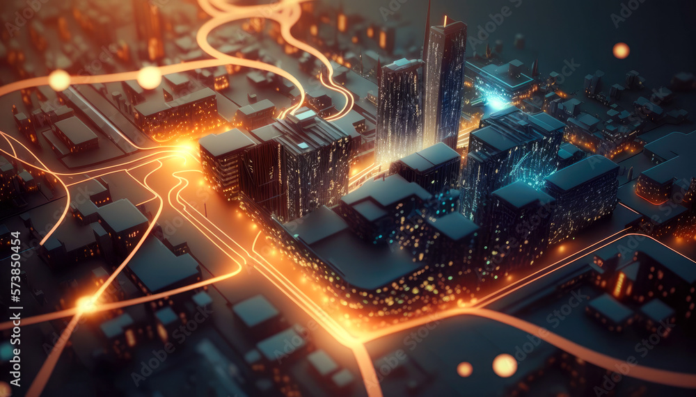 Smart city on circuit board background. Futuristic cyberspace concept. Generative Ai
Smart city on circuit board background. Futuristic cyberspace concept. Generative Ai