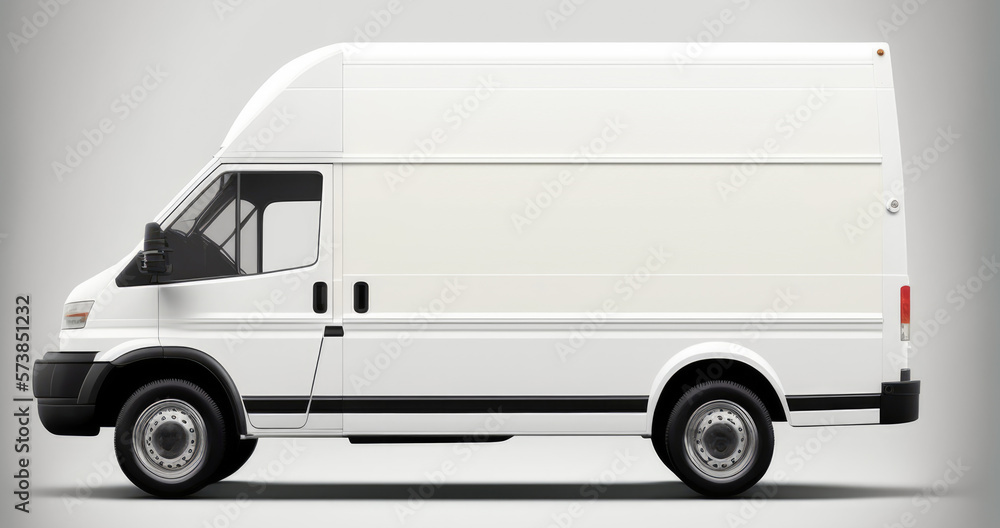 a white van with copy and branding space  generative ai