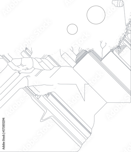 Abstrakter Linien Hintergrund - surreale Landschaft