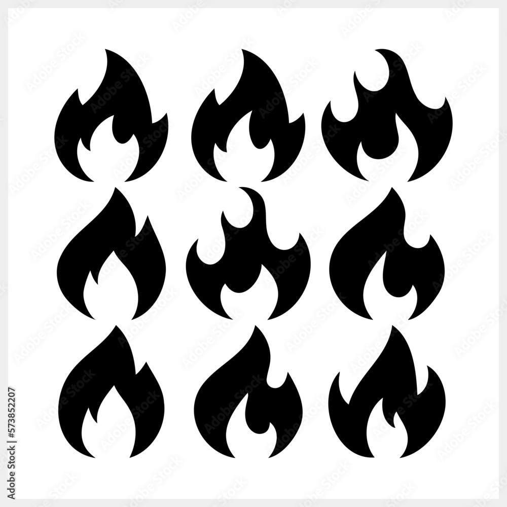 Fire icon isolated. Stencil vector stock illustration. EPS 10 Fire icon isolated. Stencil vector stock illustration. EPS 10