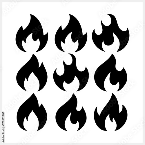 Fire icon isolated. Stencil vector stock illustration. EPS 10