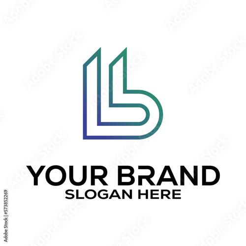 B ,BB Abstract Letters Logo Monogram
