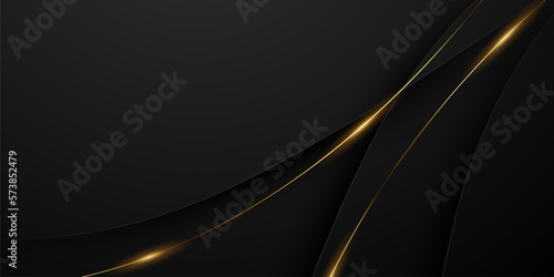 Abstract modern design black background with luxury golden elements vector illustration.