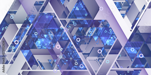 Fotografie Abstract geometric fractal art banner background, which perhaps suggests futuristic high tech architecture