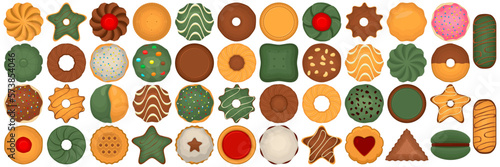Big set homemade cookie different taste in pastry biscuit