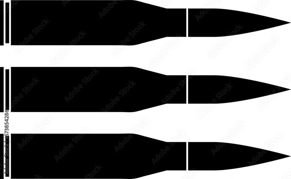 vector illustration set of bullet silhouette vector illustration set of bullet silhouette