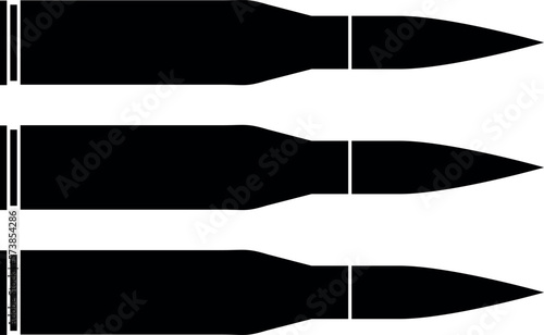 vector illustration set of bullet silhouette