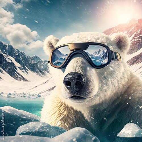 polar bear in the pool Generative Ai