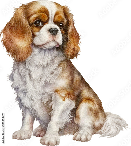 Obraz na plátne Cavalier King Charles spaniel dog created with Generative AI technology