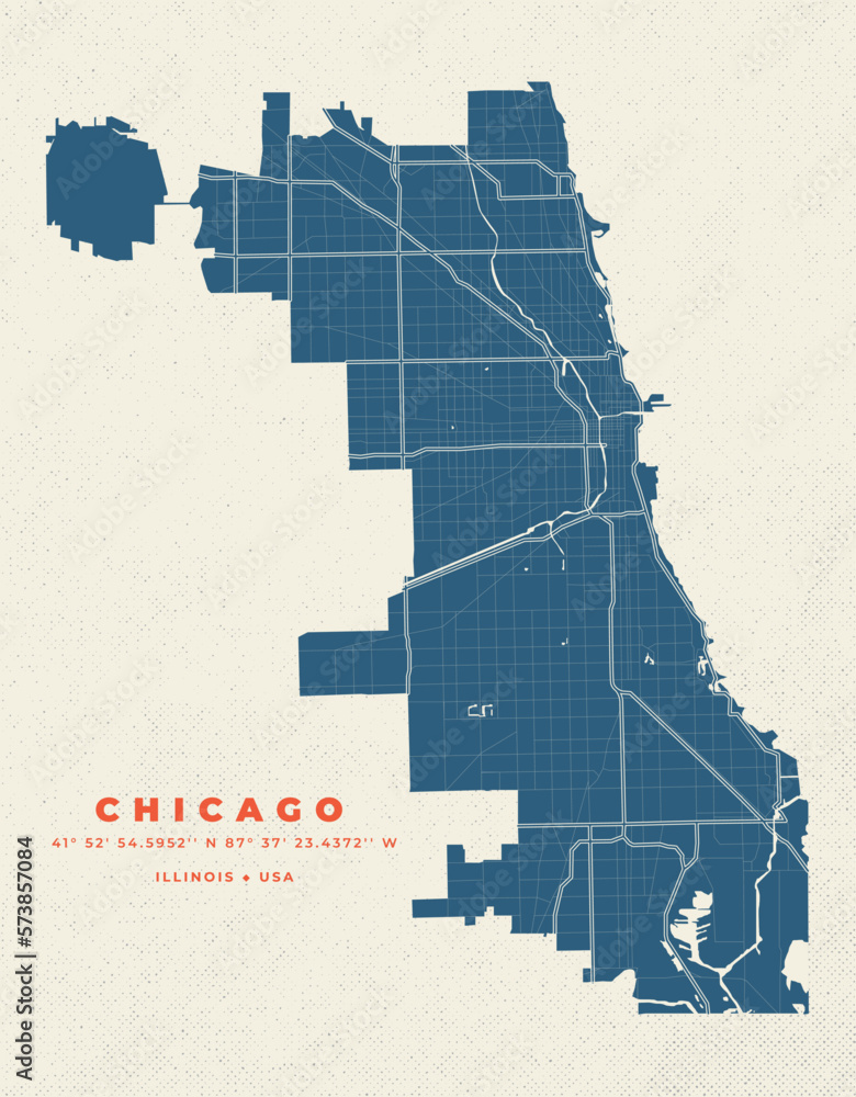 Obraz premium Chicago map vector poster flyer 