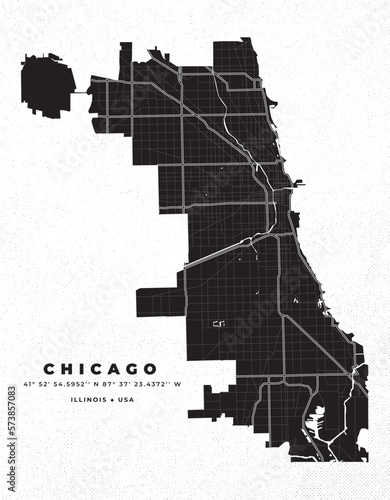Chicago map vector poster flyer	