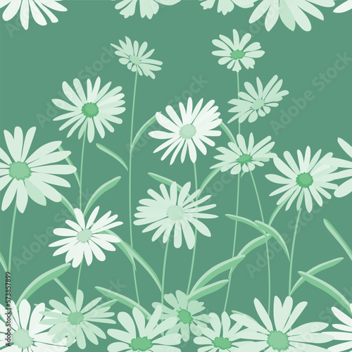 eamless pattern floral background, green flowers