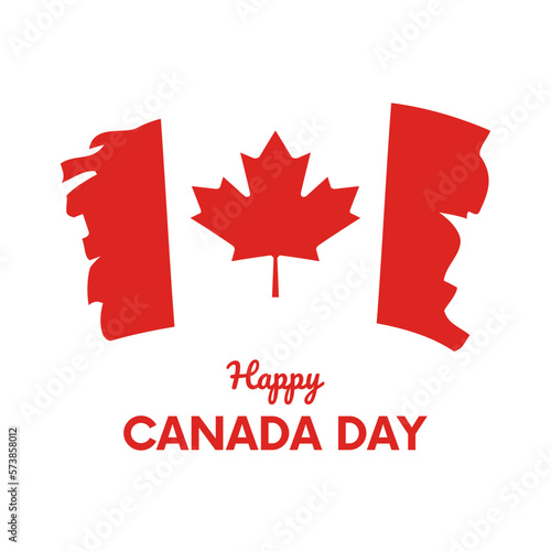 Happy Canada Day vector illustration isolated on a white background. Abstract grunge waving flag of Canada icon vector. Paintbrush Canadian flag graphic design element. July 1. Important day