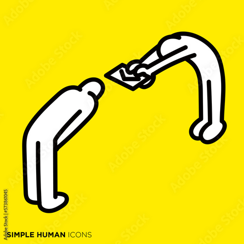 シンプルな人間のアイコンシリーズ　「告白失敗」